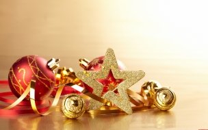 Fondo de pantalla de Fondo de pantalla navideno con estrellas y adornos tipicos