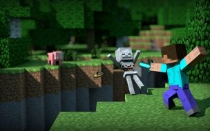 Fondo de pantalla de Fondo de Minecraft Lucha contra Esqueleto