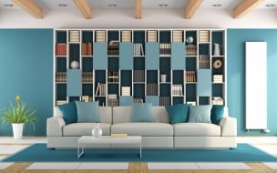 Fondo de pantalla de Room 2560x1440 white blue 6k