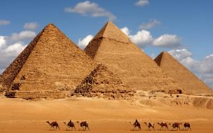 Fondo de pantalla de Egypt 2560x1440 pyramid camel 8k