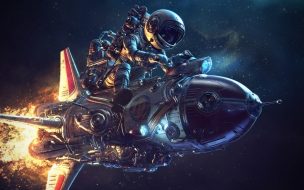 Fondo de pantalla de Astronaut 2560x1440 spaceship futuristic space 4k