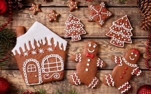 Fondo de pantalla de Christmas 2560x1440 new year cookies 4k