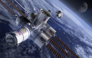 Fondo de pantalla de The aurora space station 2560x1440 space tourism 4k