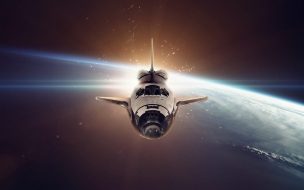 Fondo de pantalla de Spaceship 2560x1440 space galaxy 5k