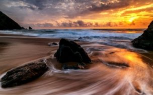 Fondo de pantalla de Sunrise 2560x1440 ocean 4k