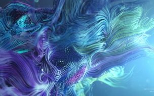 Fondo de pantalla de Waves 2560x1440 lines abstract 3d colorful 4k