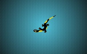 Fondo de pantalla de salamanquesa negra y amarilla