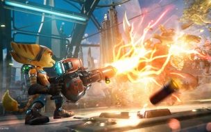 Fondo de pantalla de Ratchet clank rift apart 2560x1440 gameplay playstation 5 ps5