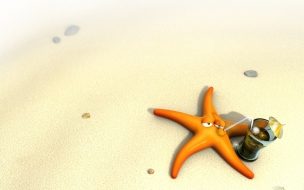 Fondo de pantalla de Fondo de pantalla estrella de mar bebiendo