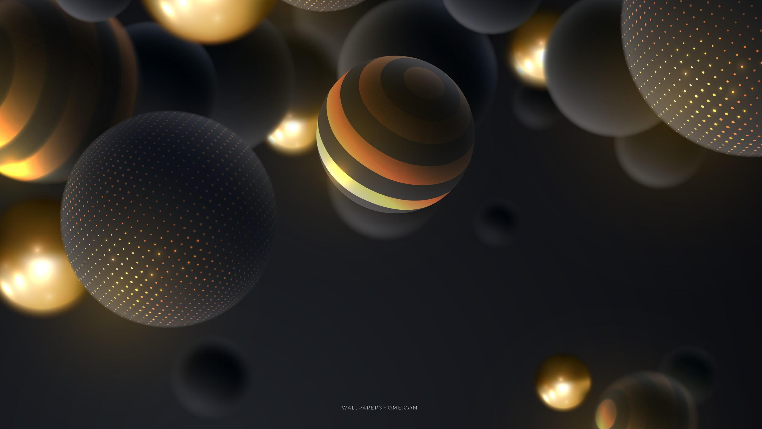 Abstract 2560x1440 3d colorful pearls 8k