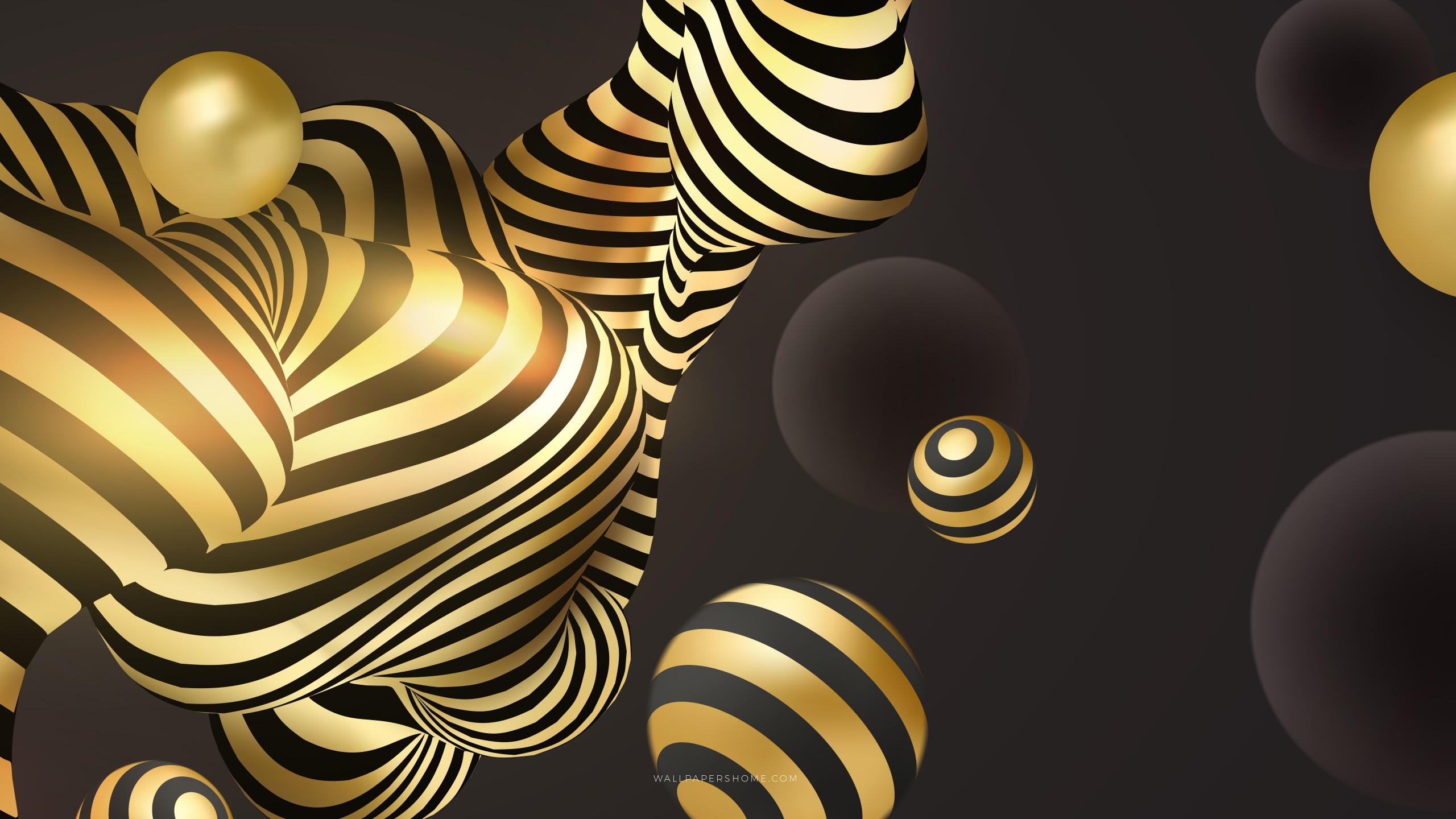 Abstract 2560x1440 3d colorful pearls 8k
