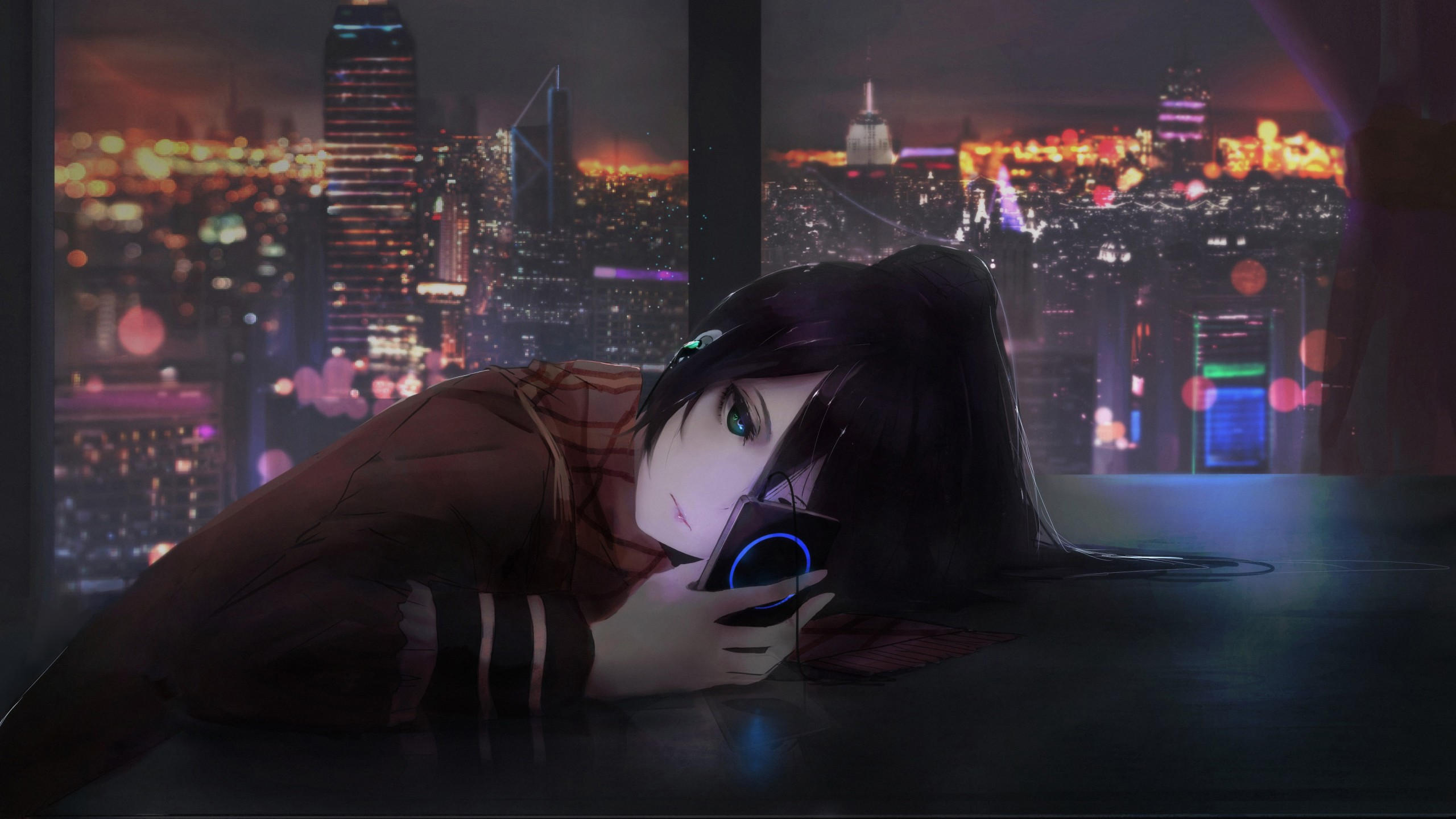 Anime 2560x1440 girl night 4k