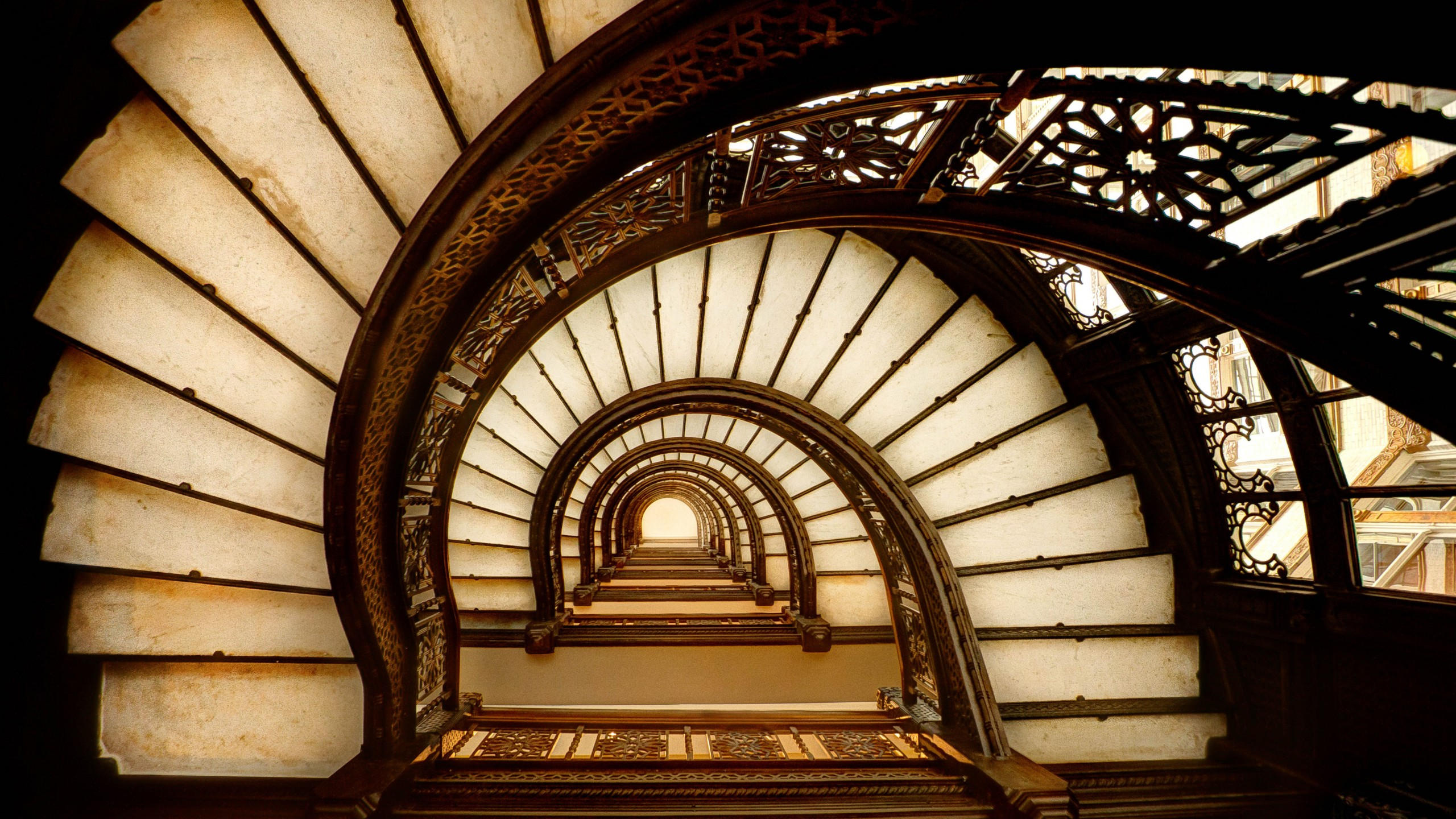 Black and white stairs 2560x1440 tourism travel