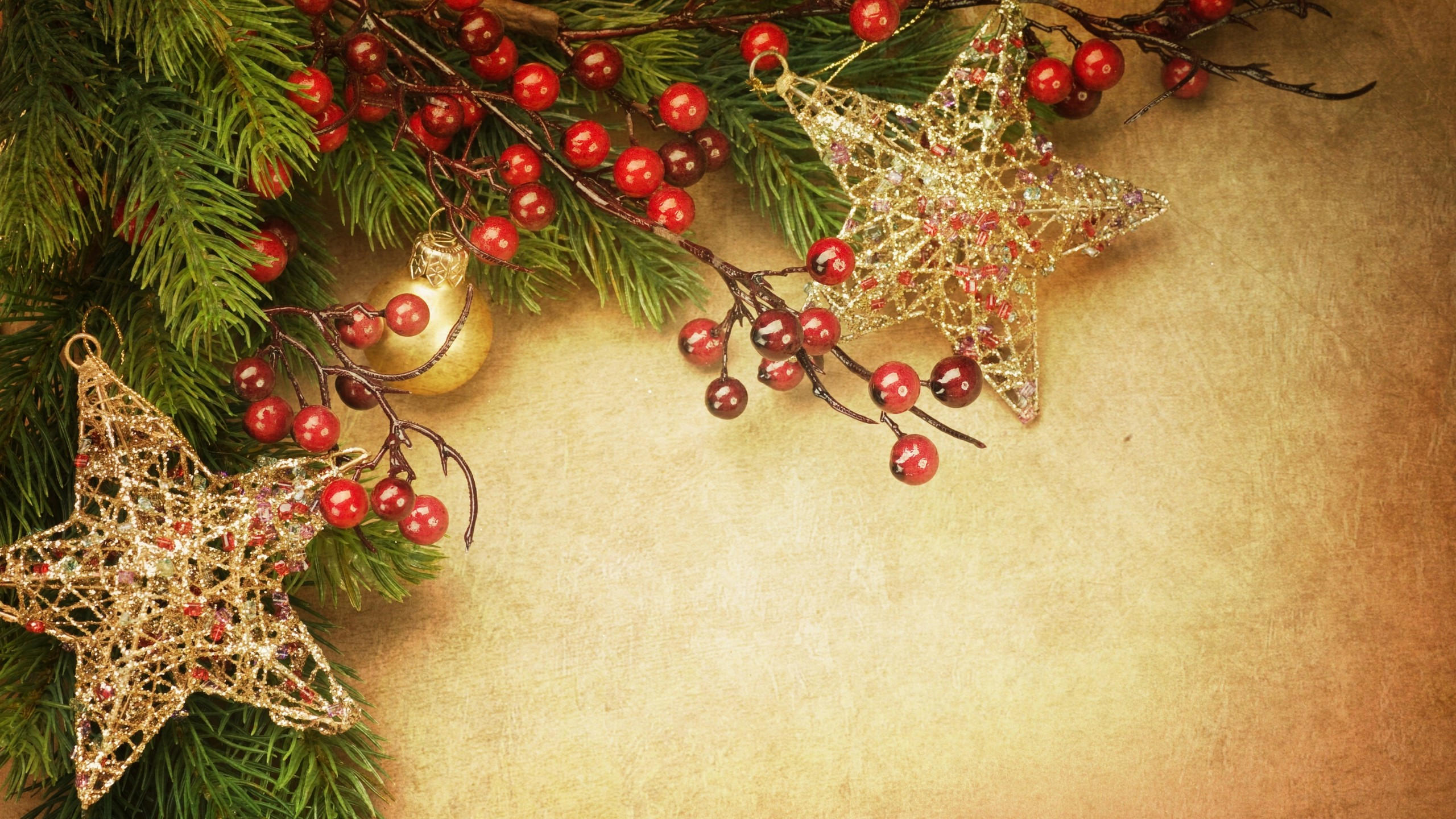 Christmas 2560x1440 new year decoration fir tree 5k