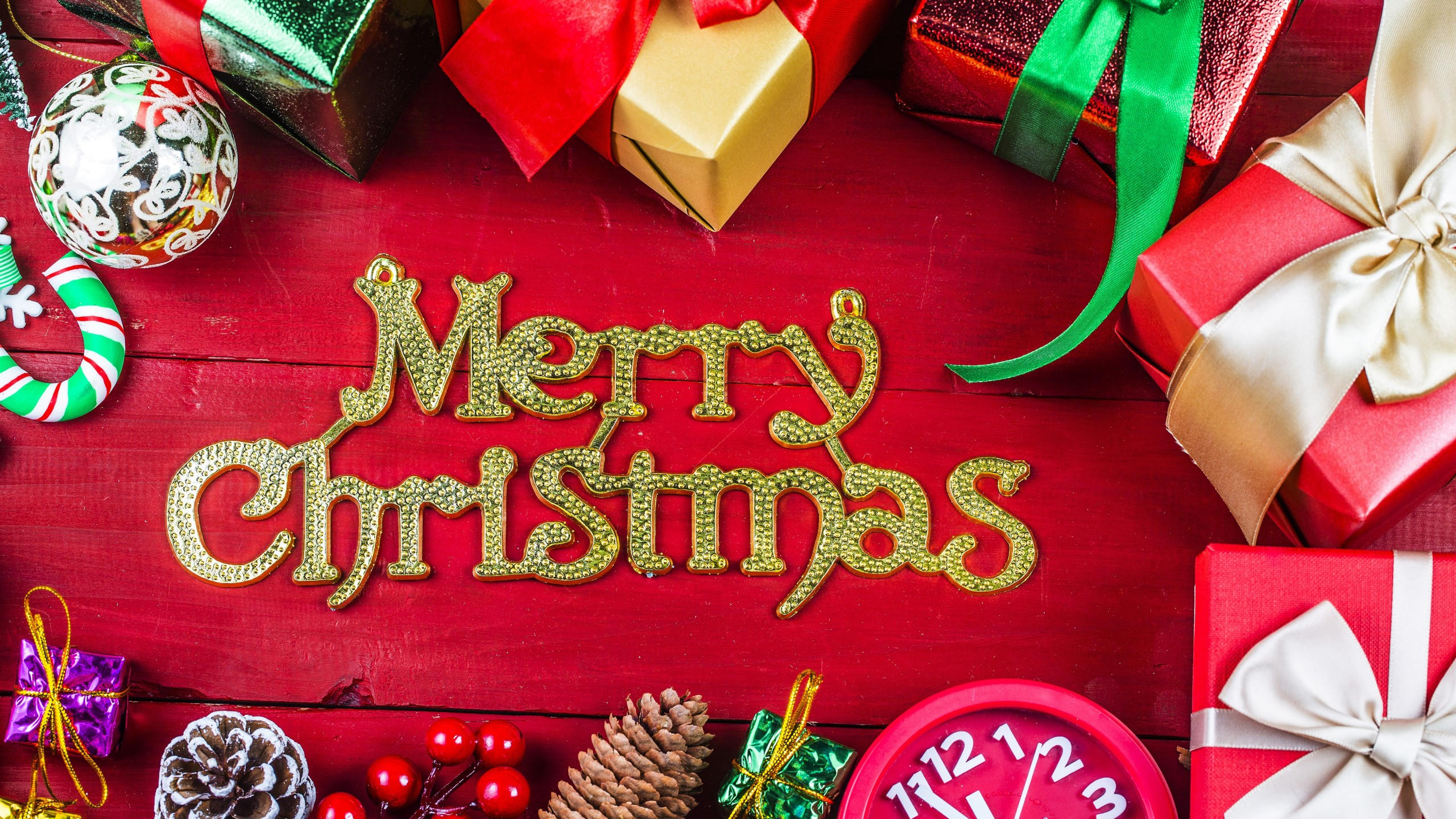 Christmas 2560x1440 new year gifts 4k