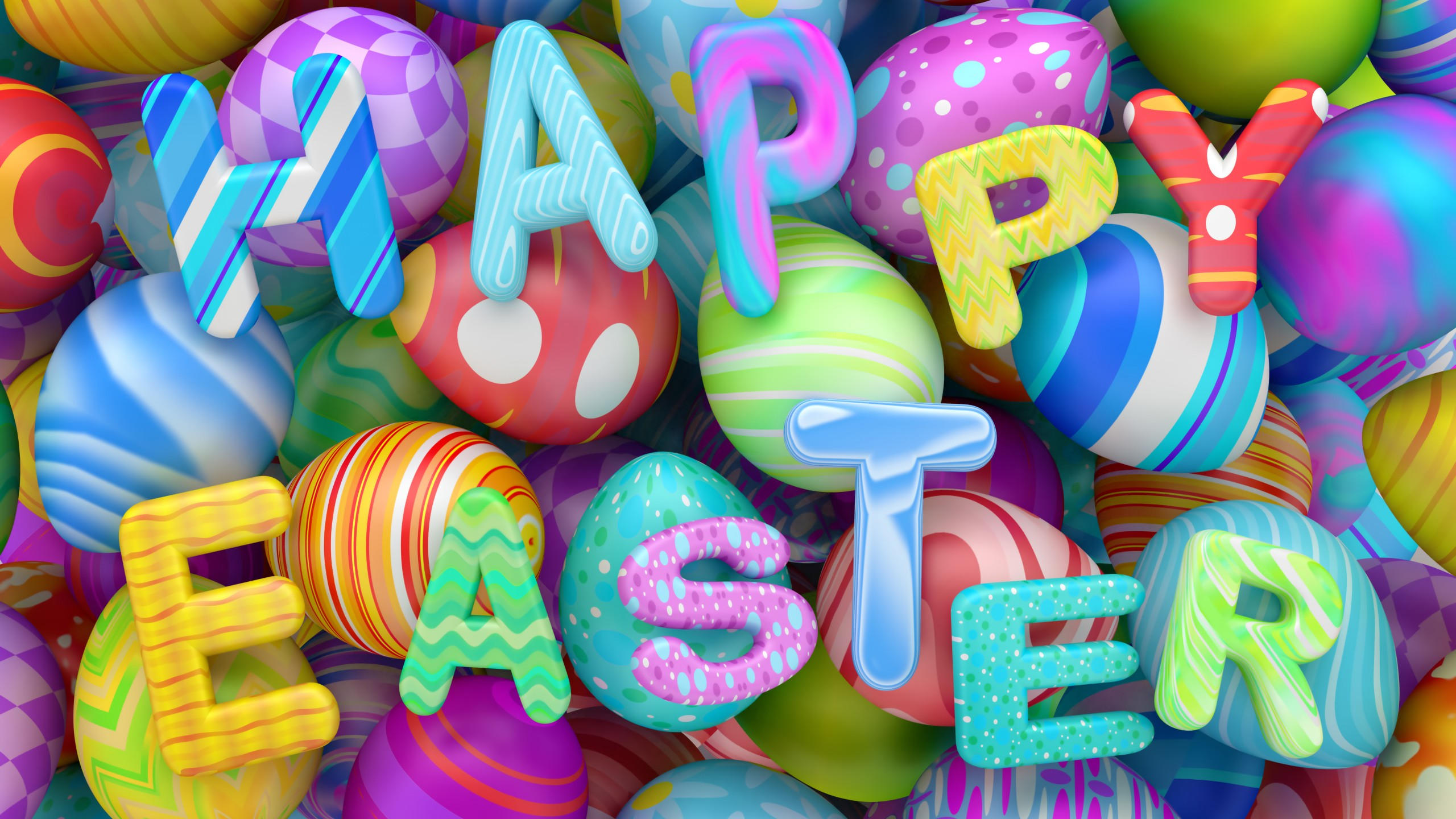 Easter 2560x1440 eggs 8k
