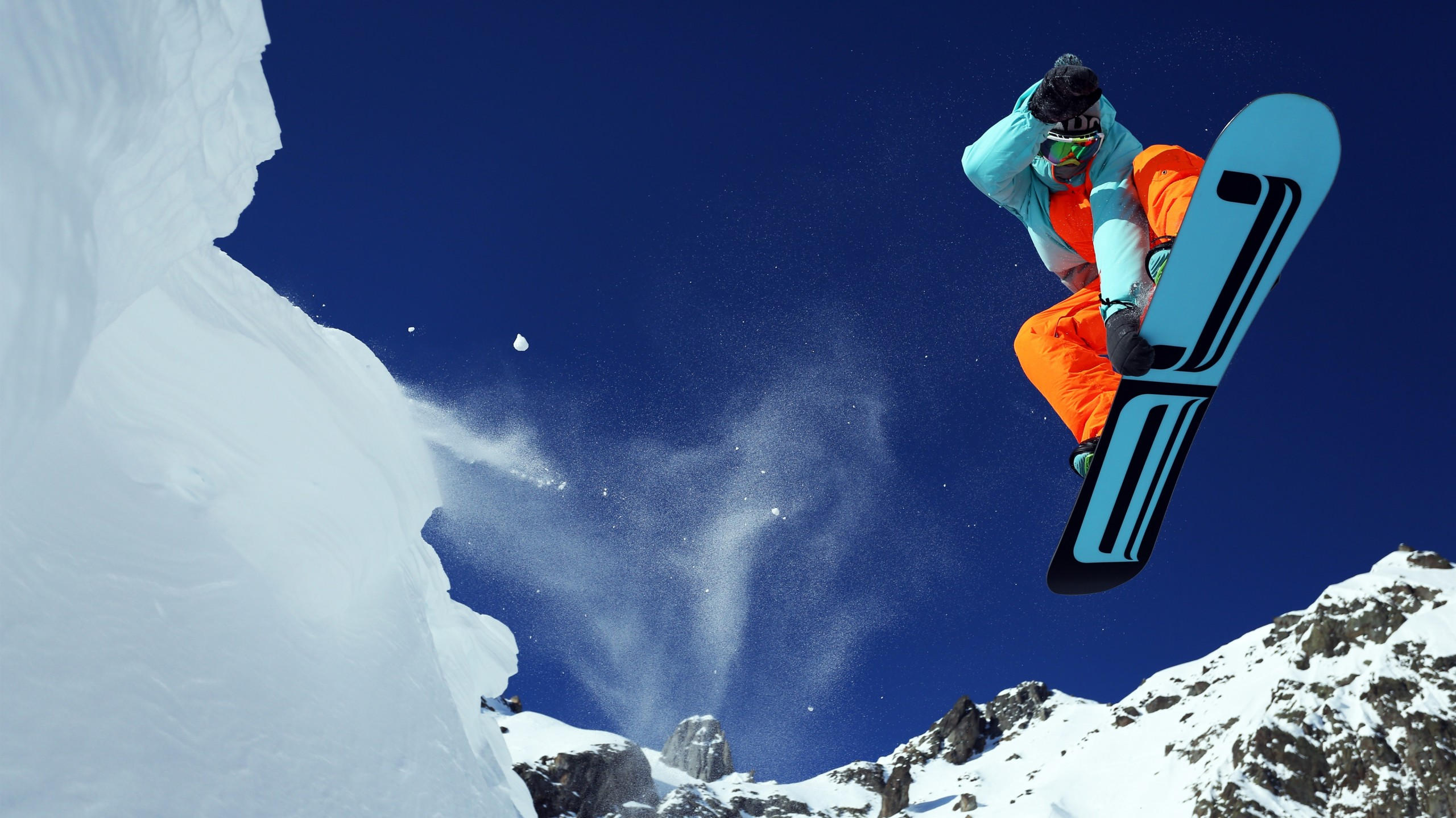 Extreme snowboarding 2560x1440 winter jump snow