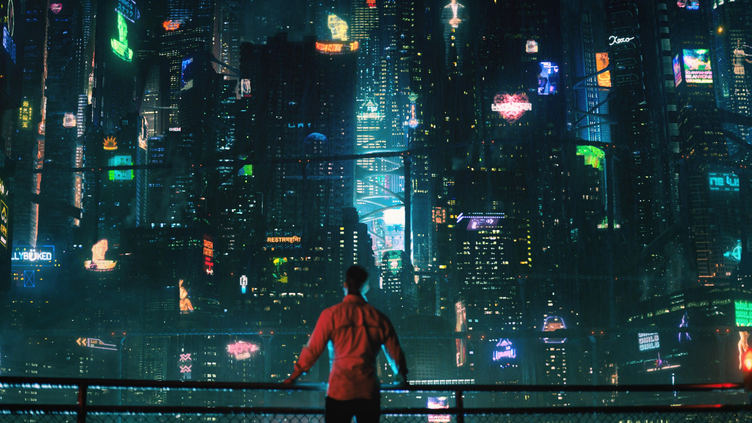 Futuristic 2560x1440 cyberpunk future world 4k