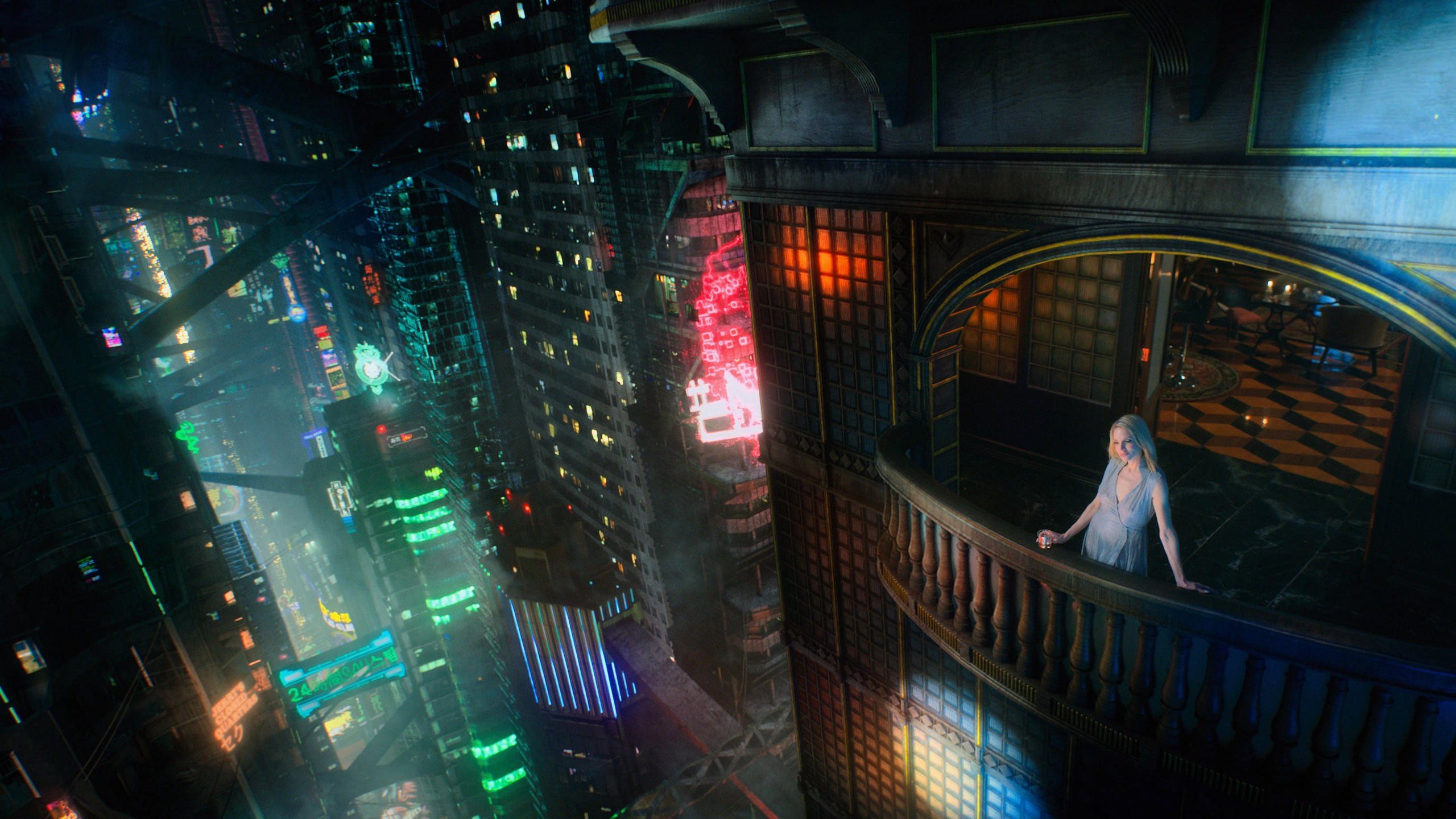 Futuristic 2560x1440 cyberpunk future world 4k