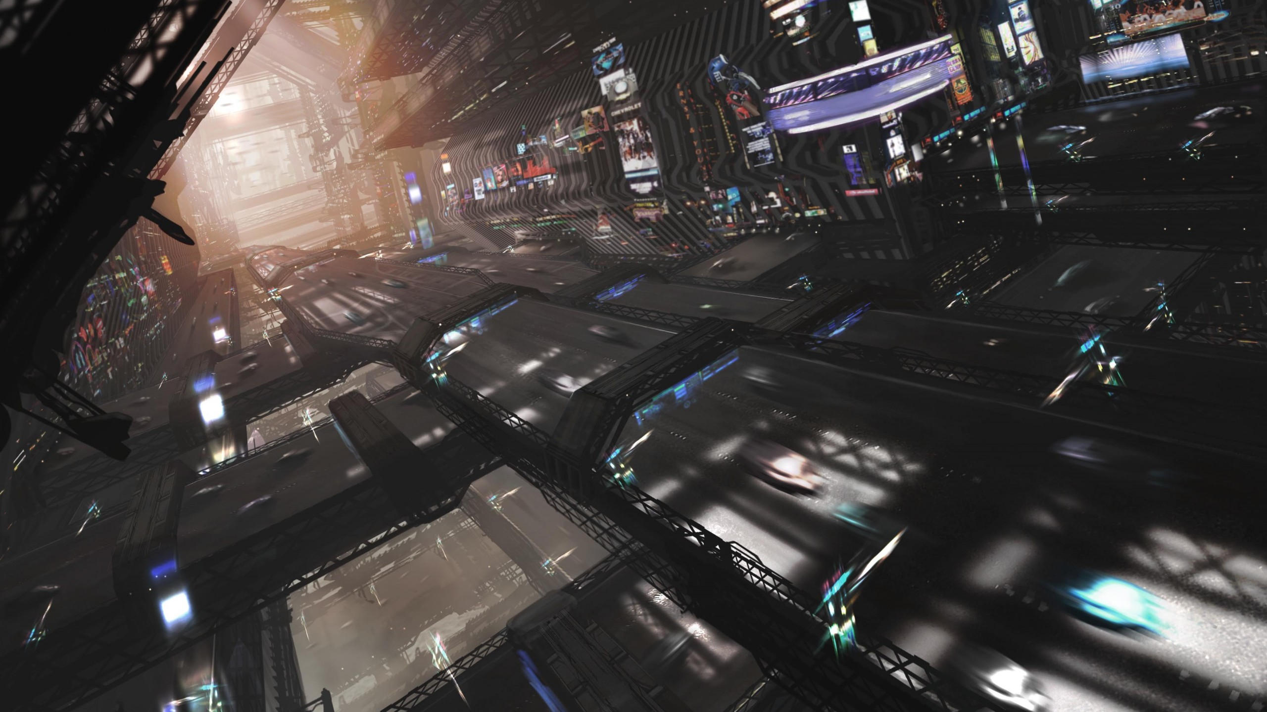 Futuristic 2560x1440 cyberpunk future world 4k