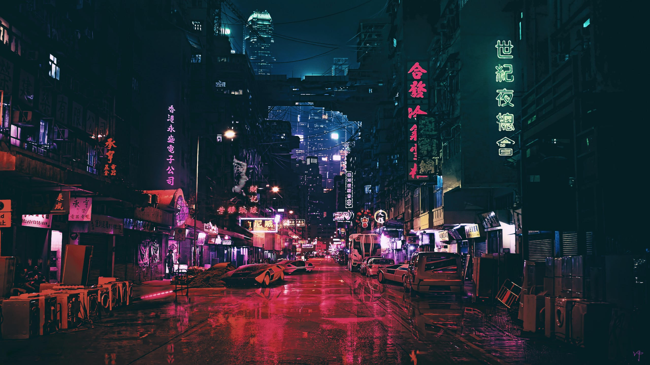 Futuristic 2560x1440 future world night 4k