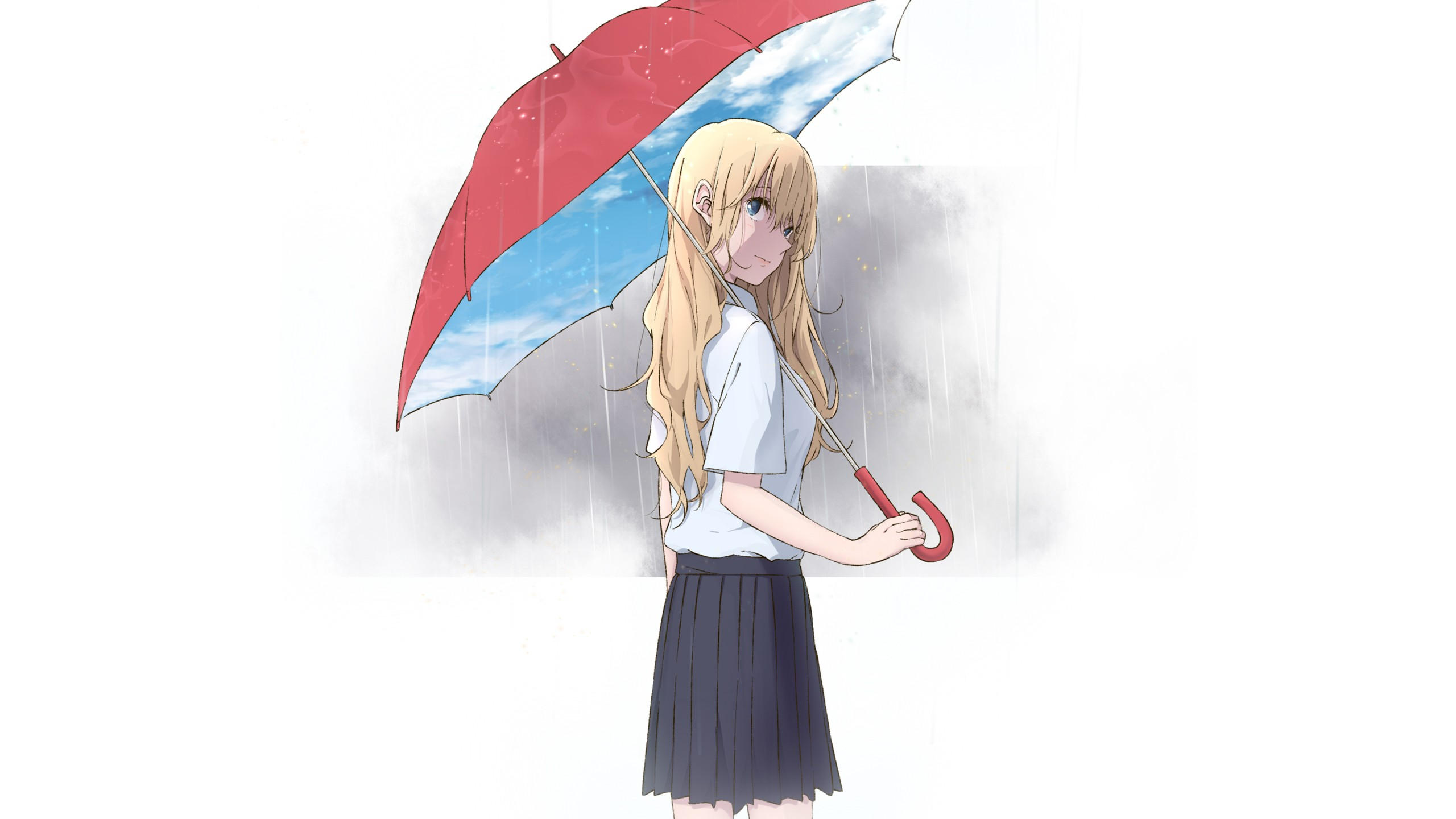 Girl 2560x1440 rain mood 4k