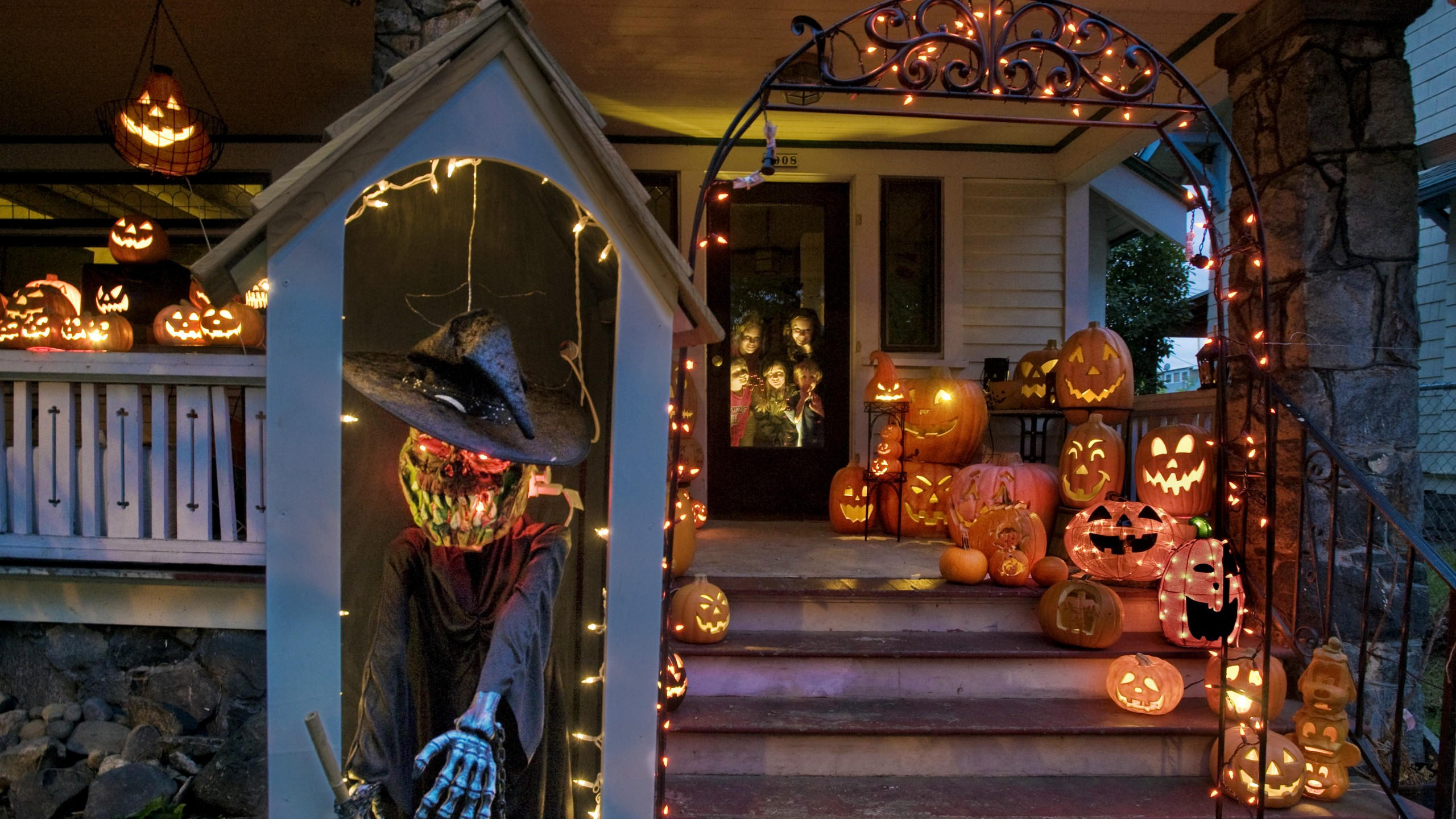 Halloween 2560x1440 all hallows eve all saints eve pumpkin fear cap
