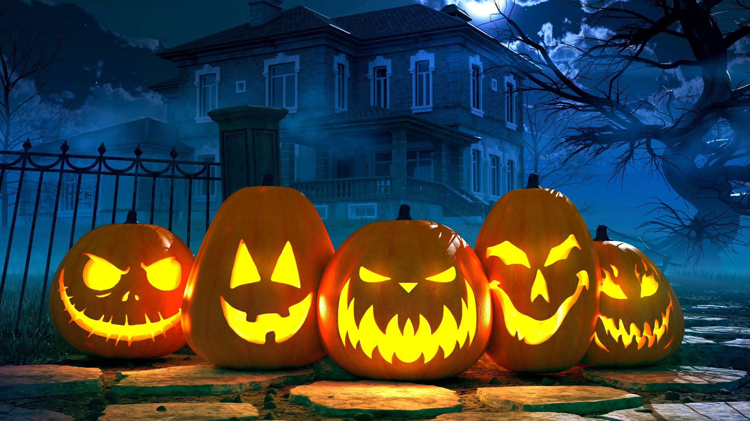 Halloween 2560x1440 pumpkin 4k
