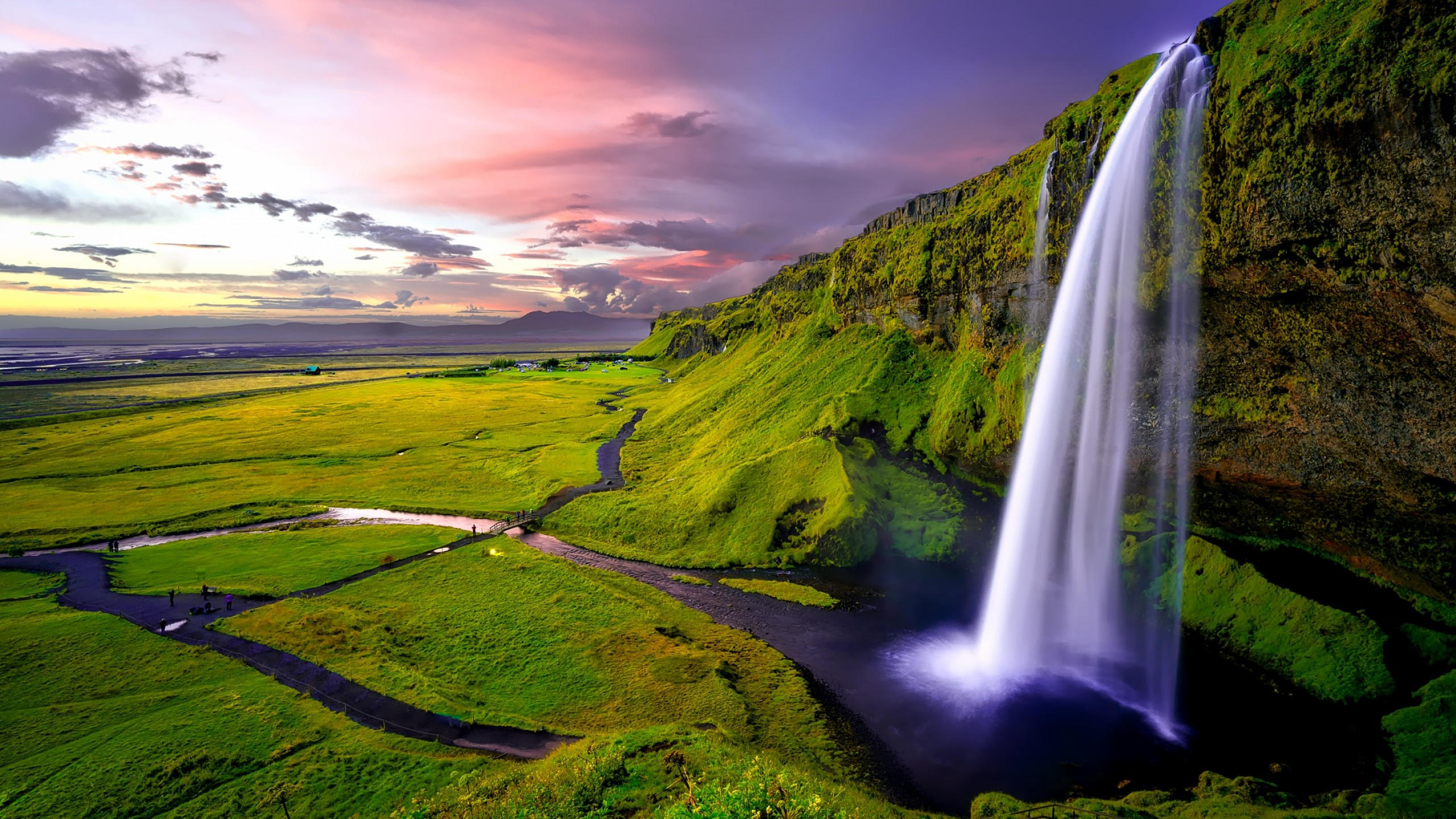 Iceland 2560x1440 falls waterfall