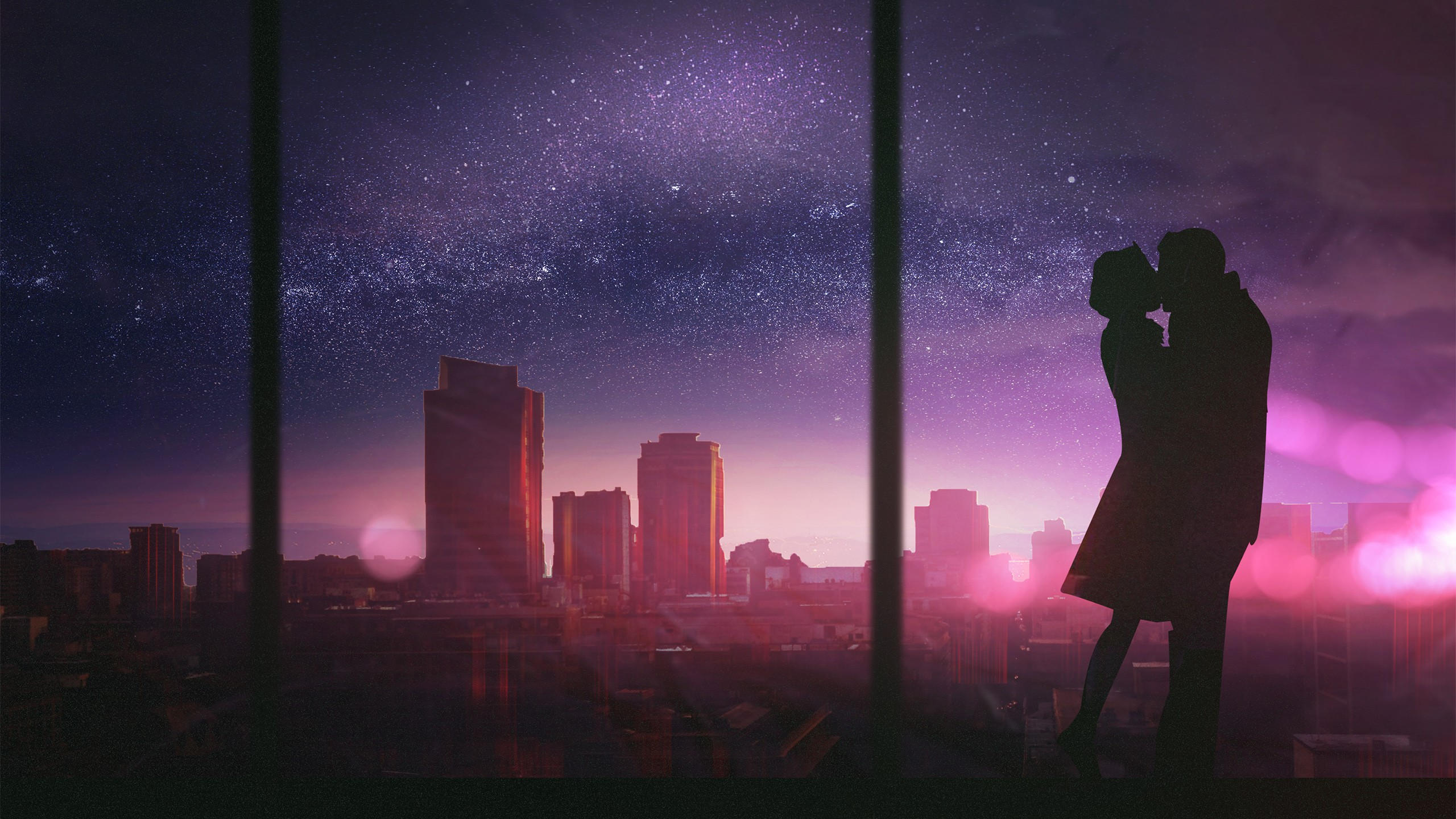 Love image 2560x1440 kiss 4k