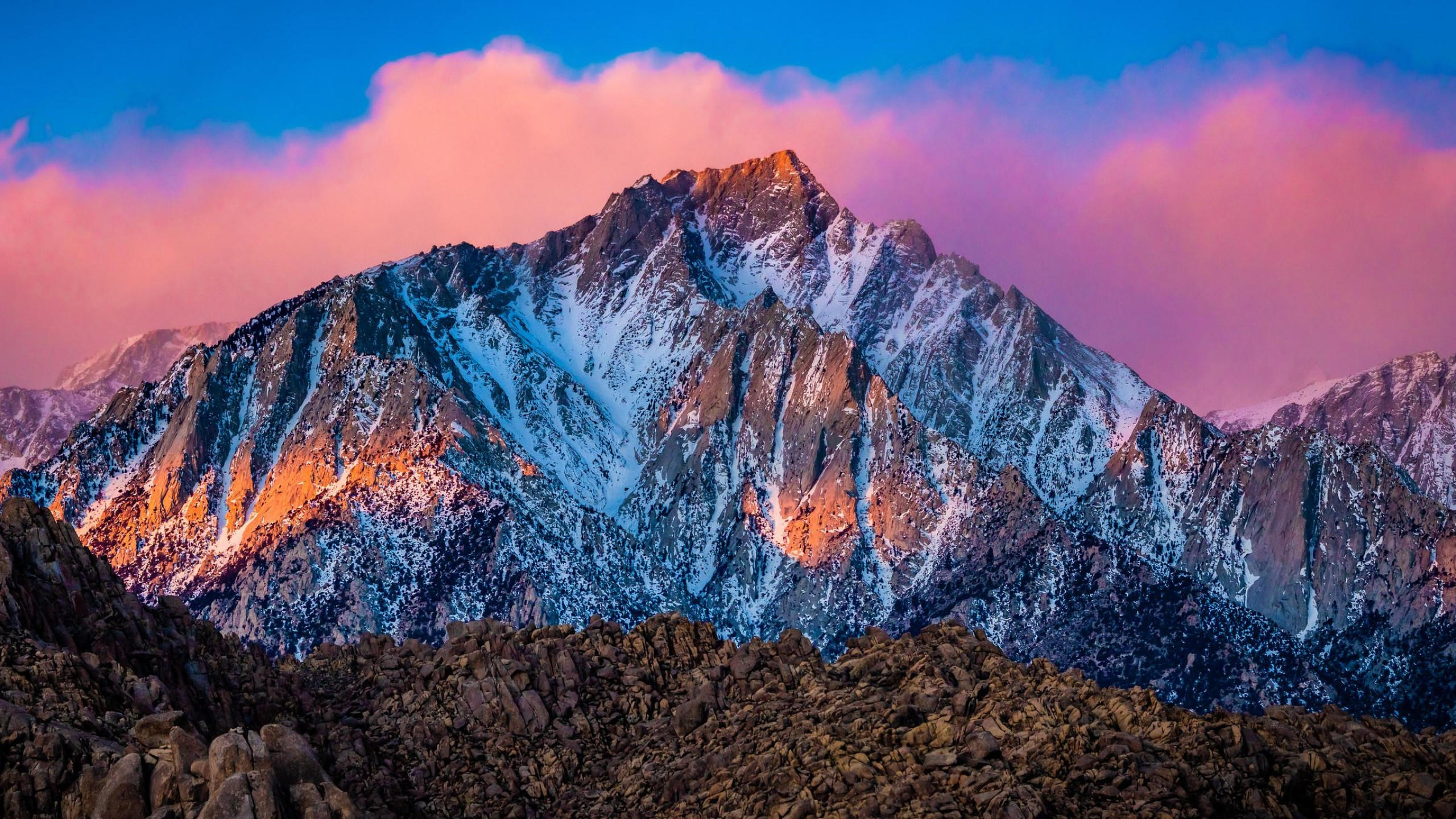 Mountains 2560x1440 clouds sky colors 4k
