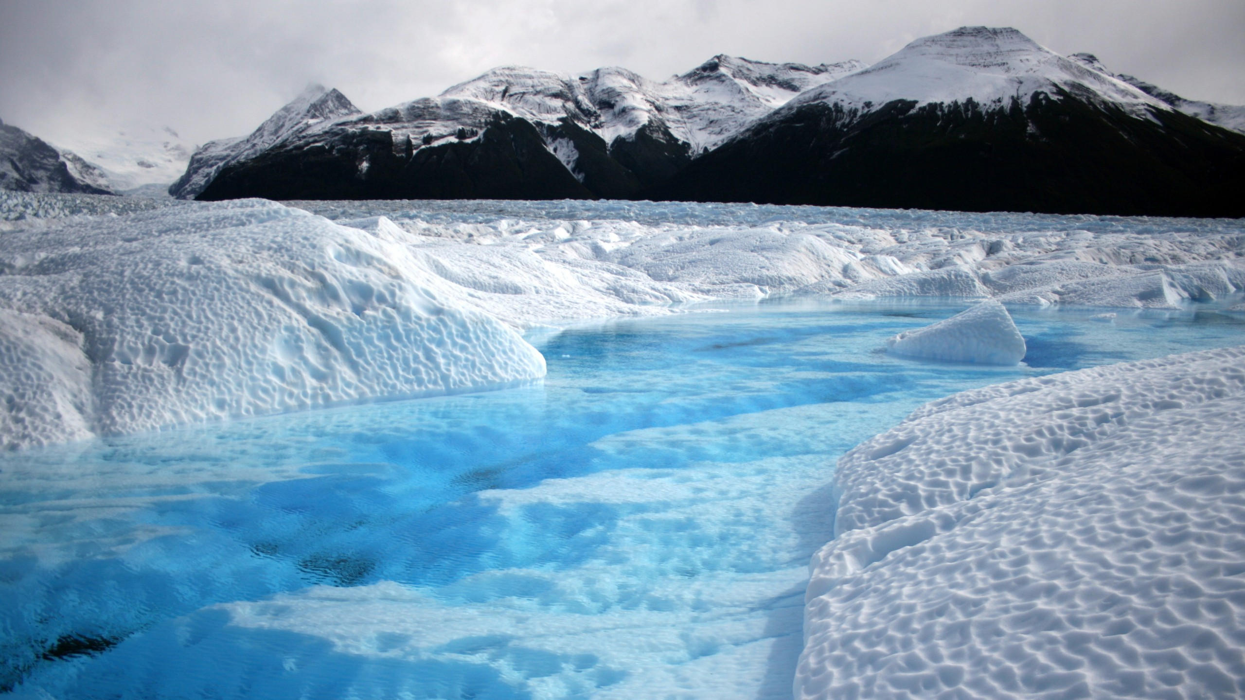 Mountains 2560x1440 glacier chile snow 4k