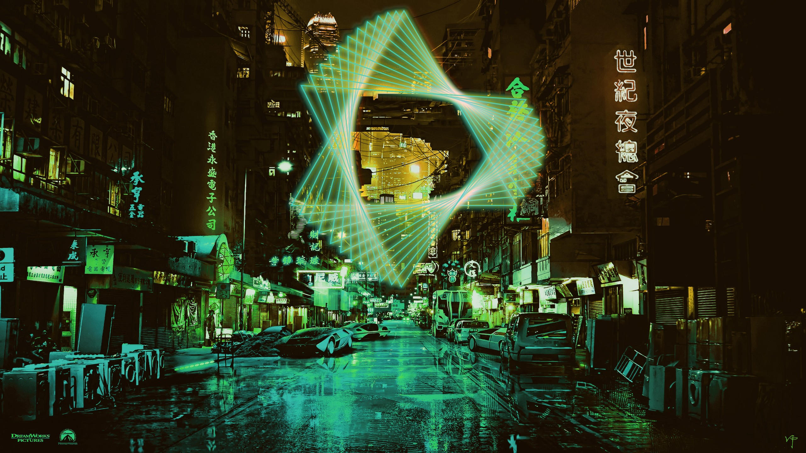 Neon 2560x1440 night green 4k