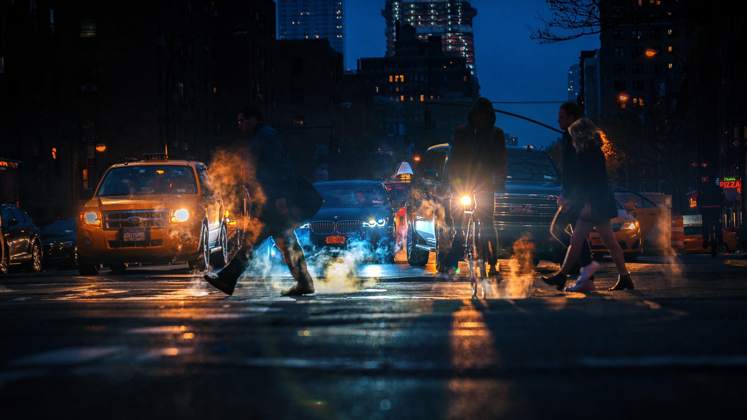 New york city 2560x1440 traffic city 4k
