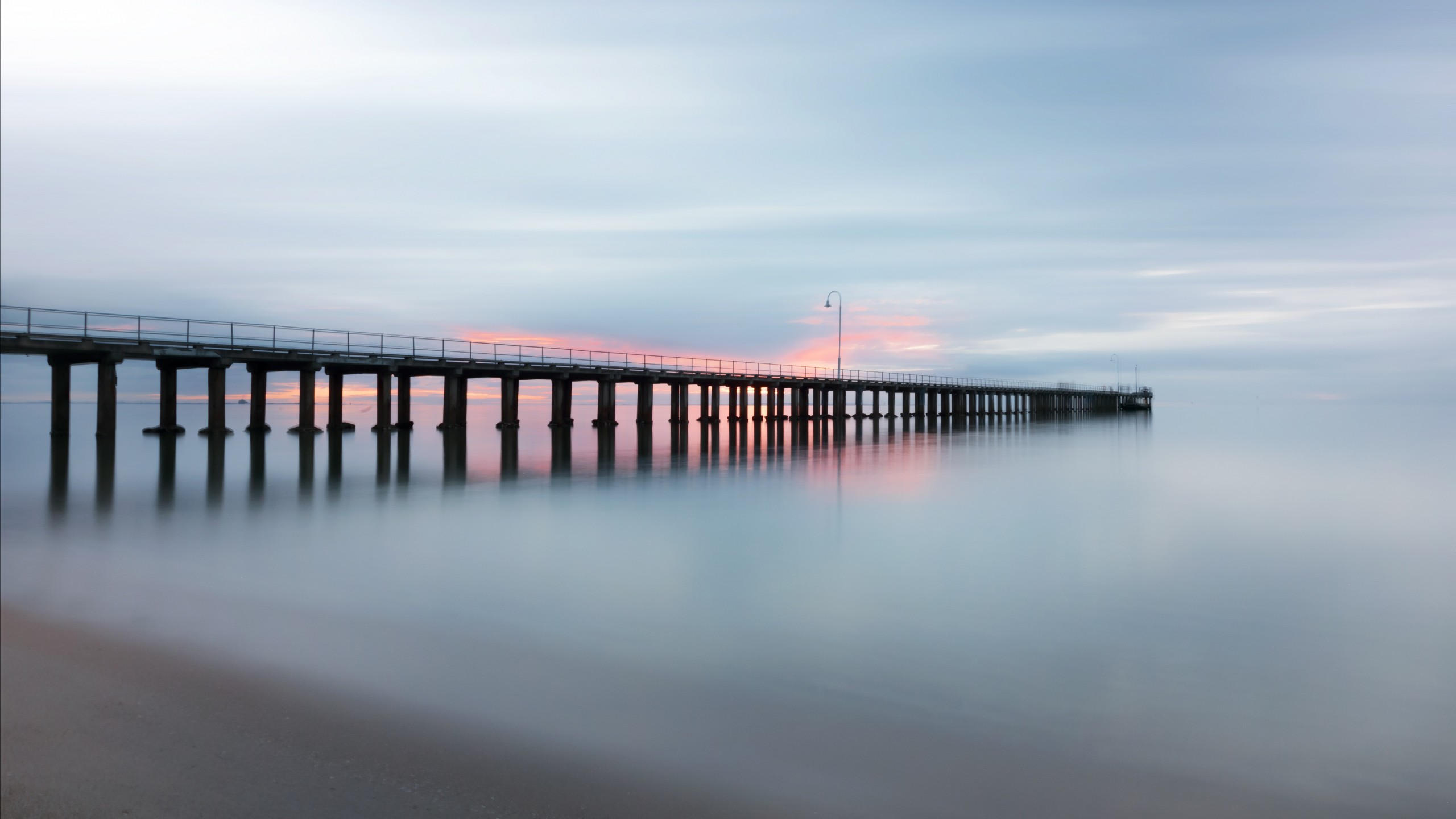 Pier 2560x1440 ocean sky 5k
