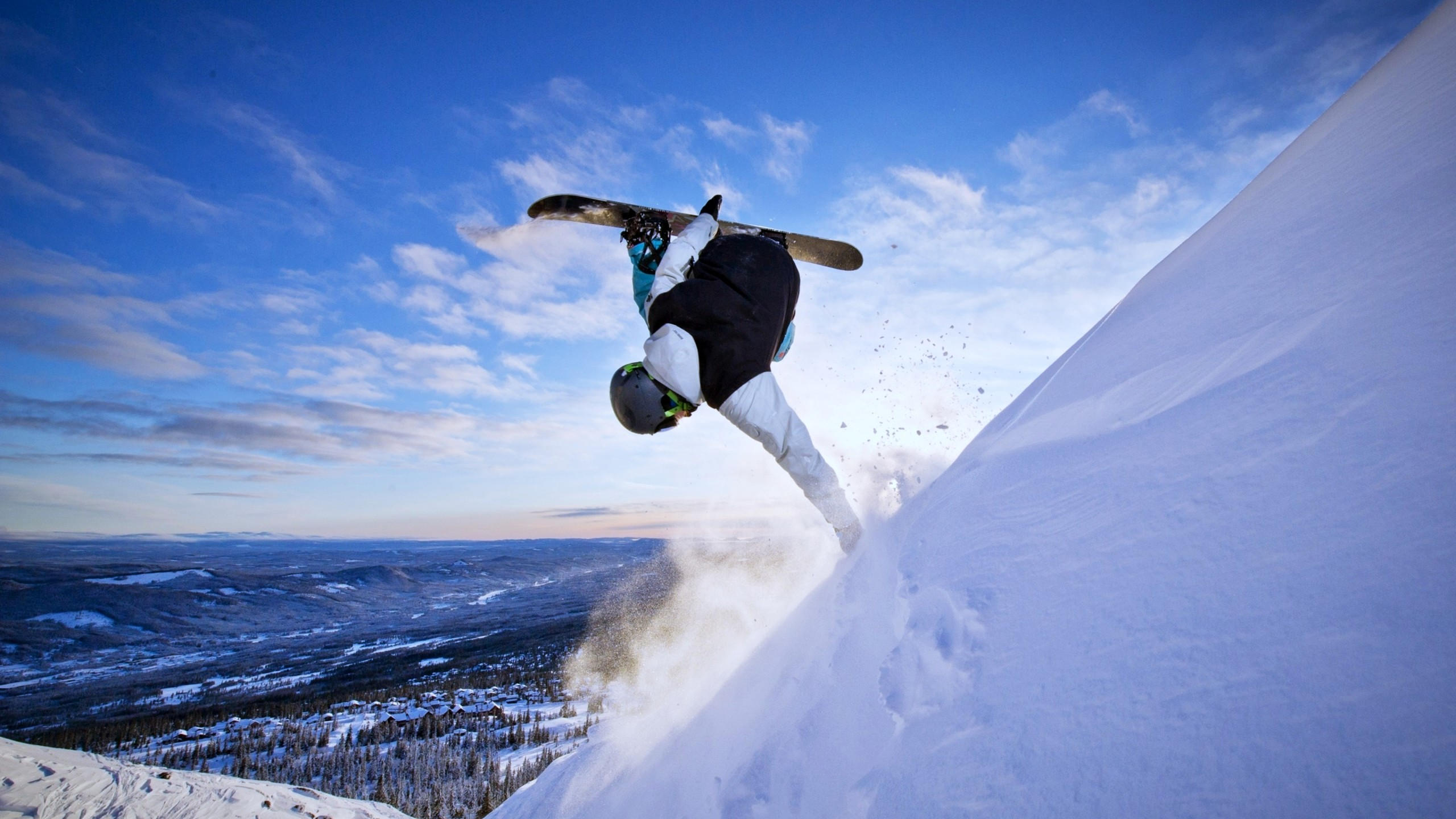 Snowboarding 2560x1440 winter snow sky 4k