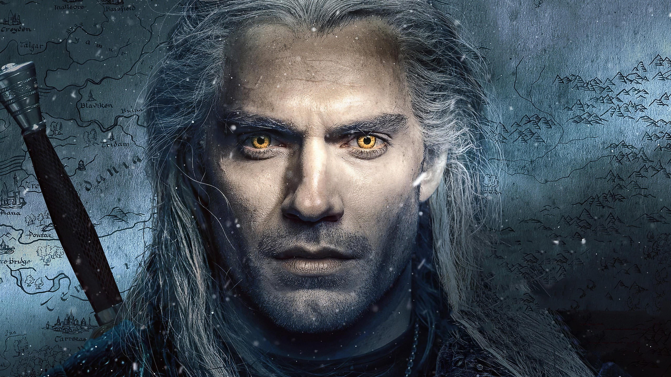 The witcher 2560x1440 poster henry cavill 4k