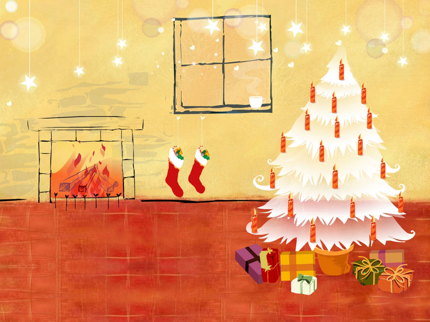 Arbol de navidad blanco con regalos