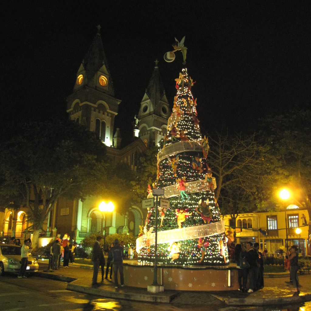 Fondo de pantalla arbol en medio de una iglesia