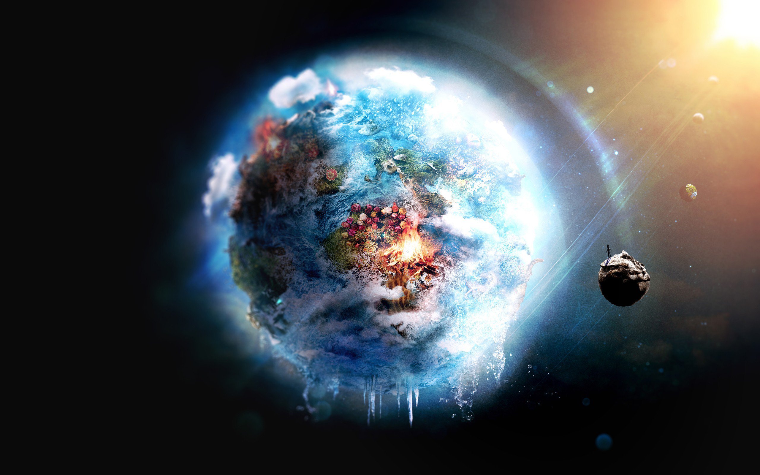 Fondo de pantalla de la Tierra en modo fantasia