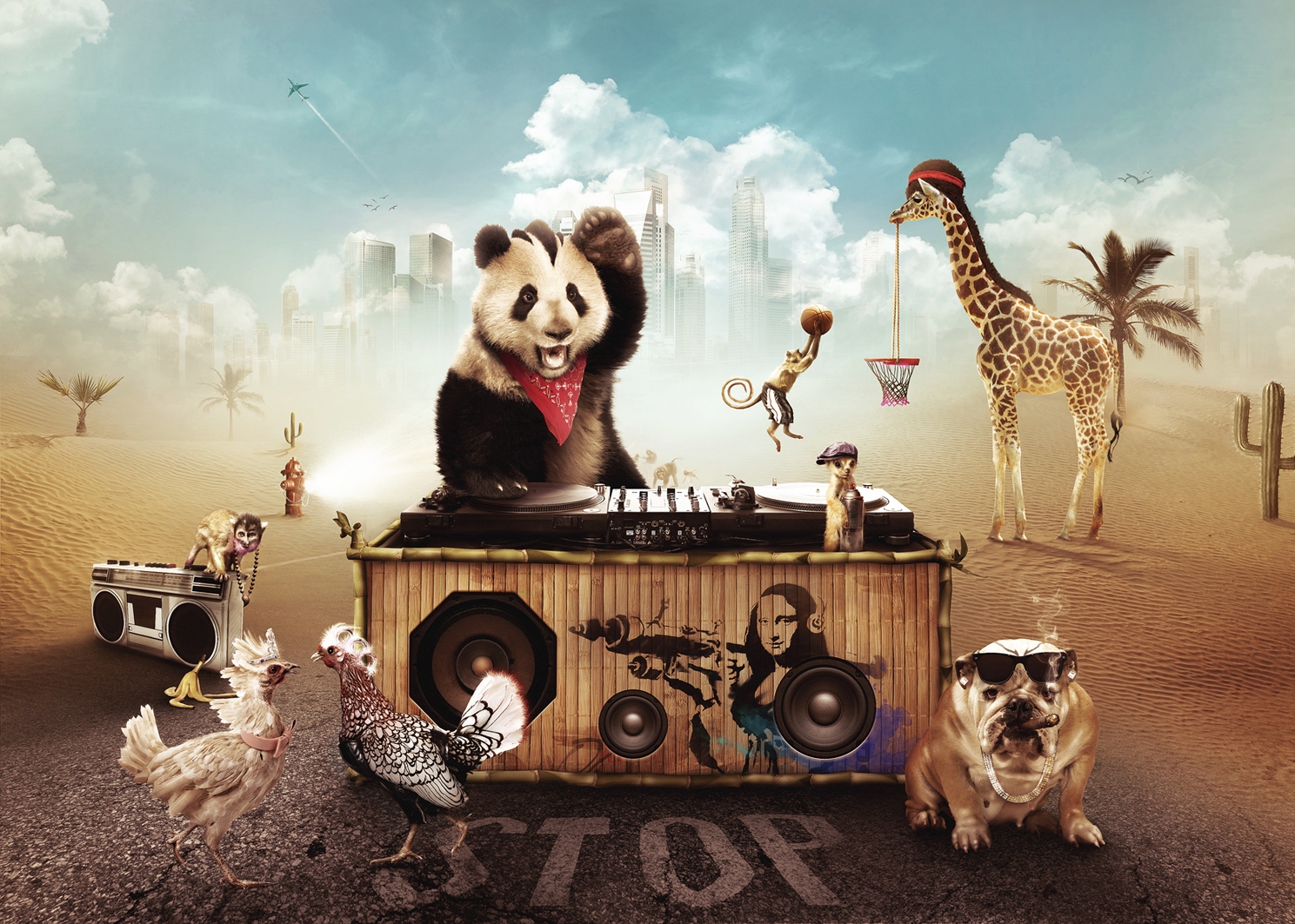 Fondo de pantalla oso panda musico