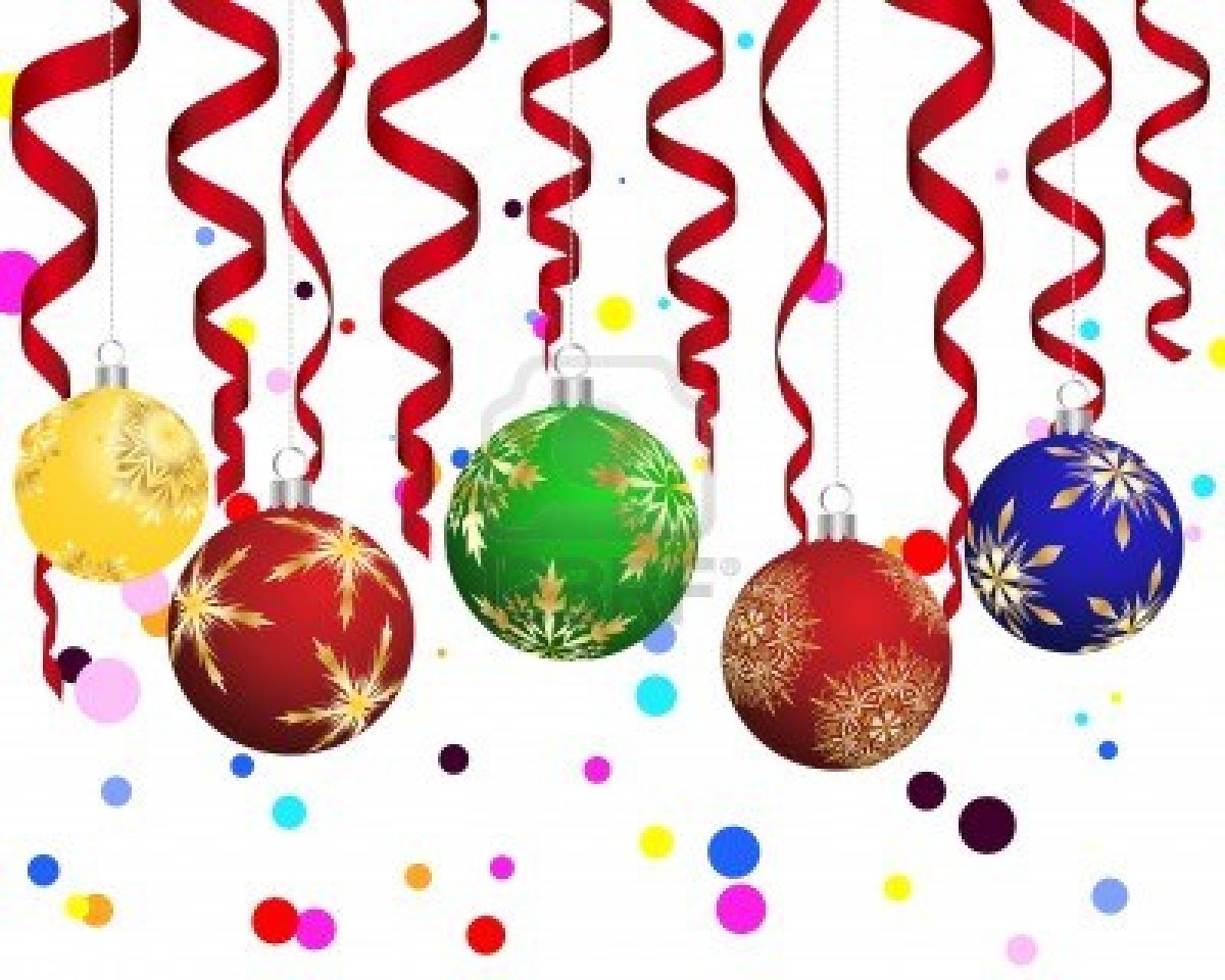 Fondos hd bolitas navideñas acompañados con serpentinas