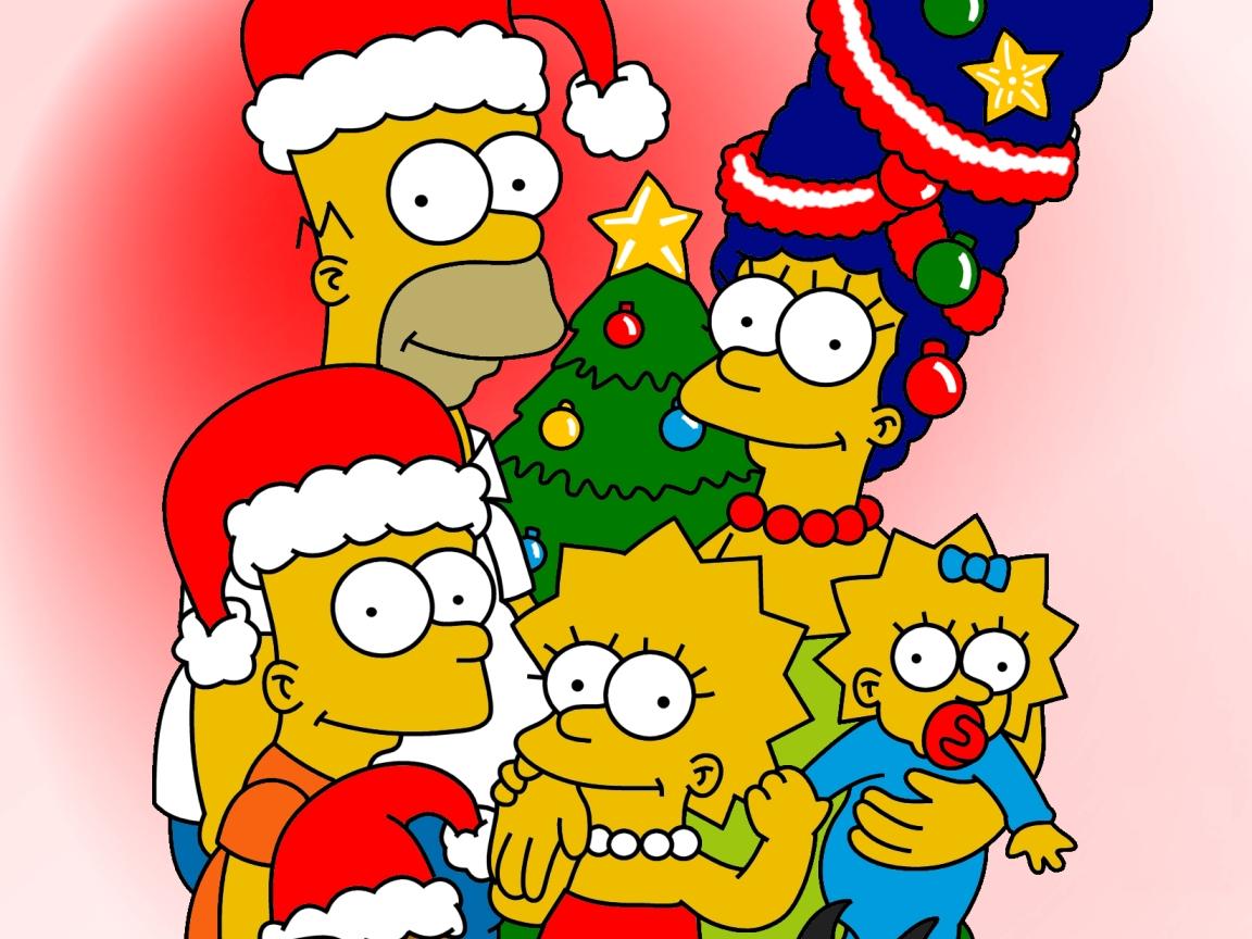 Fondos hd familia Simpson en Navidad