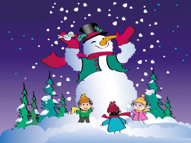 Fondos hd muñeco de nieve hecho por niños