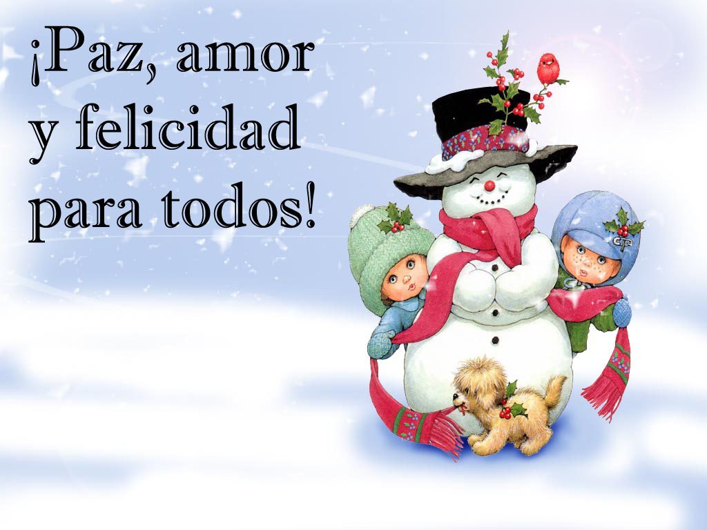 Fondos hd niños junto a muñeco de nieve