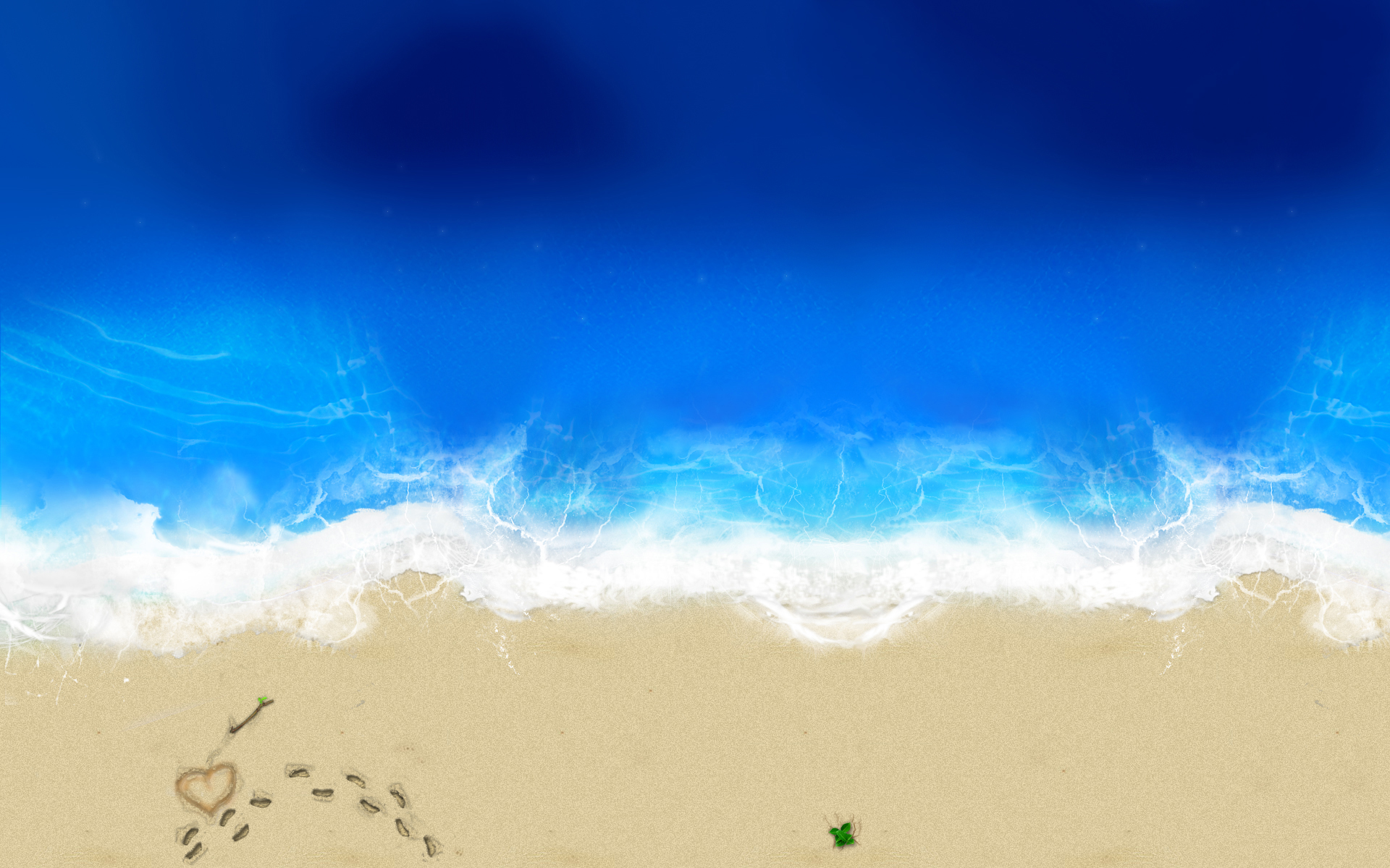 Love in beach wide