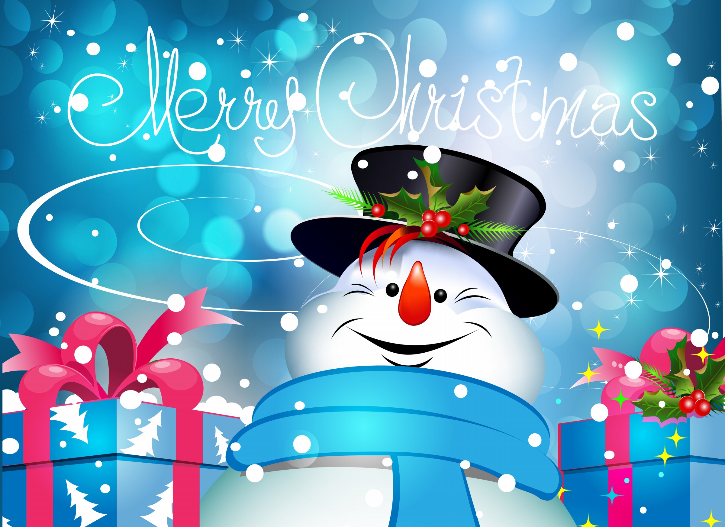 Merry christmas con Muñeco de Nieve